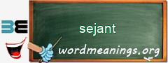 WordMeaning blackboard for sejant